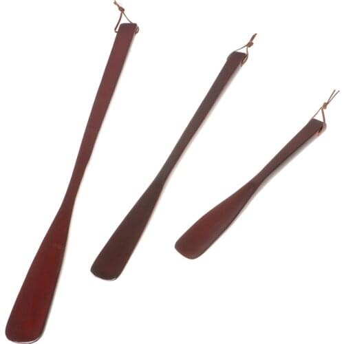 Craft Wooden Shoe Horn Dutch Wood Long Handle Shoehorn Lifter with Hanging Rope for Shoes Accessorie Horns 25cm 40cm 54cm