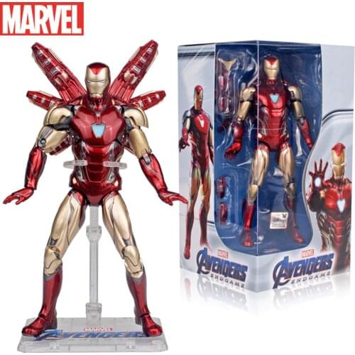 17cm Marvel Figma Genuine Iron Man/Pepper Mk85 Bracket Anime Super Movable Model Avengers 4 Action Figure Toy for Youth
