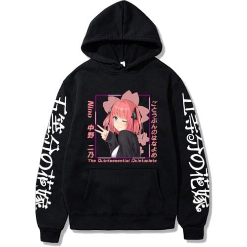 Hot Nakano Nino Print Hoodie Sweatshirts Harajuku The Quintessential Quintuplets Mens Women Funny Fashion Autumn Winter Tops