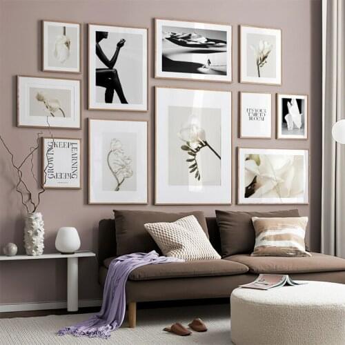 Desert White Flower Canvas Painting Nordic Quote Posters and Prints Sexy Girl Wall Art Pictures for Living Room Home Decoration