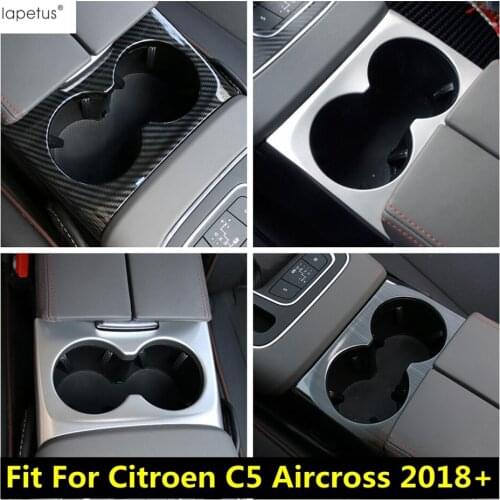 Lapetus Gearbox Shift Stall Water Cup Holder Panel Cover Trim Stainless Steel / ABS Interior For Citroen C5 Aircross 2018 - 2021