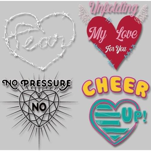 Red Love Heart Vinyl Sticker For Clothes DIY Appliques Washable Iron transfer On Clothes Applique Decor Stickers on Clothes