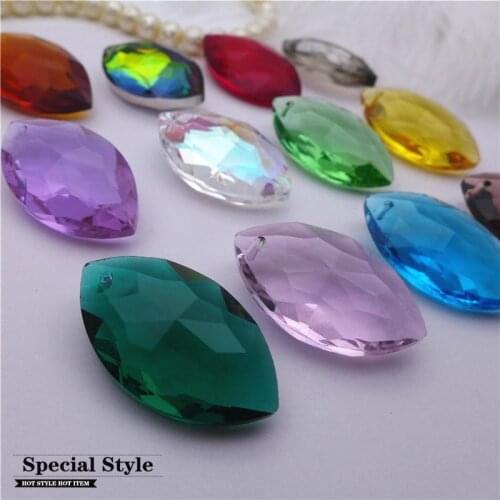 Chandelier 38mm olive shape crystals hanging drop beads curtain tree pendant decoration candlestick parts marquise jewelry 12pcs