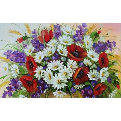 MYCELLA DIY Diamond Painting Diamond Embroidery Red Flowers Decorative Vase Pictures Of Rhinestones Crafts Home Decoration
