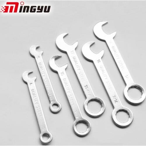 10pcs Mini Combination Wrench Set Portable 1-18mm Open End Spanner 1/8-1/2 Inch Box End Wrench Kit Repair Hand Tools