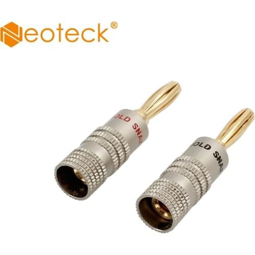 Neoteck 20pcs/set 4mm 24K Gold Plate Cable Wire Connector Banana Plug Audio Musical Speaker Cable Wire Pin 10 Red 10 Black
