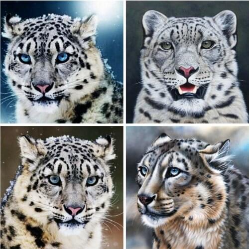 New Arrival 5D DIY Diamond Painting Leopard Snow Cross Stitch Sale Diamond Embroidery Animal Picture Of Rhinestone Handmade Gift