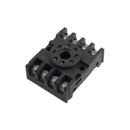PF-083A 10A 250VAC 8 Round Pin Rail Mount Power Relay Socket Base for MK2P