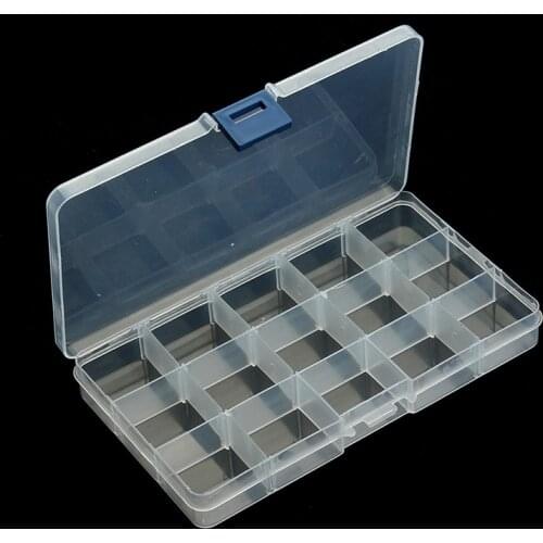 Plastic 15 Slots Jewelry( Adjustable) Tool Box Case Craft Organizer carrying cases Storage Beads jewelry finding boxes F2414