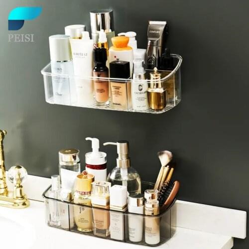 PEISI Punch-Free Bathroom Shelf Shower Caddy Organizer Wall Mount Shampoo Rack Kitchen Household Bathroom Accessories Set