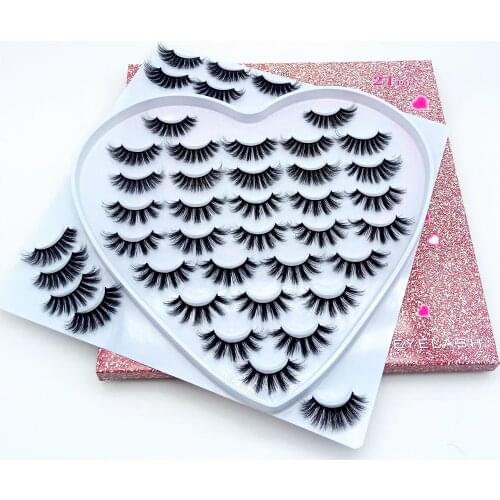NEW 5/21Pairs Fluffy Lashes 10-25mm 3d Mink Lashes Dramatic Long Thick False Eyelashes Lashes Extension Mink Eyelashes Makeup