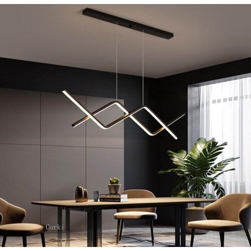 Luxury led chandeliers modern restaurant chandelier golden black bar Hanging Lamp Nordic creative Simple designer Pendant Lamp