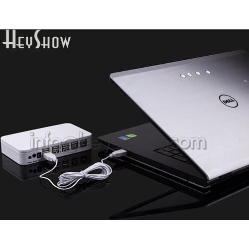 4 6 8 10 ports Laptop Security Alarm System PC Anti-Theft Display Box Notebook Computer Burglar Alarm For Mobile Shop Exhibition