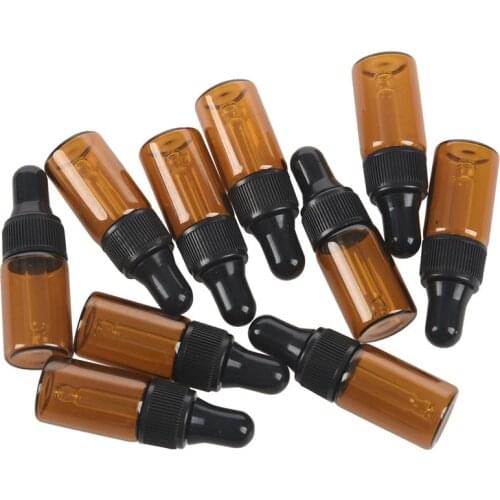 10pcs 3ml Empty brown Glass Dropper Bottles with Pipette for Essential Oil