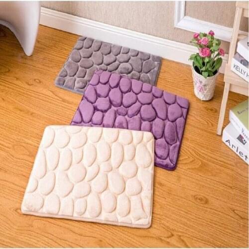 UBRUSH New carpet flannel anti-slip four color 40*60 cm Three Color White Gray Purple For Home Bathroom Kitchen Carpet