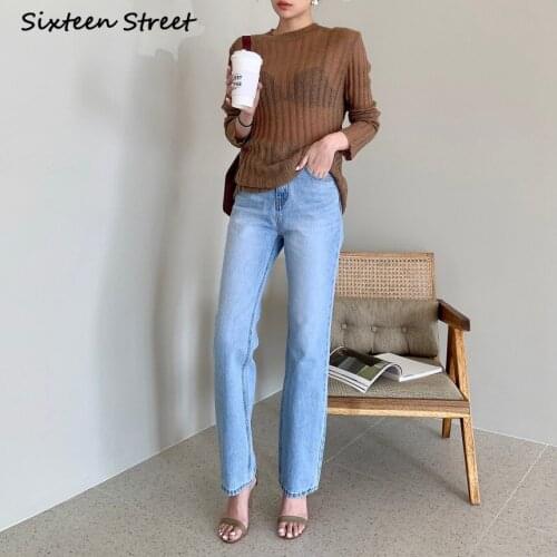 Woman Pants with High Waist Denim Jeans Leisure Loose Trousers Ladies Button Y2K Aesthetic Fashion Female Vintage Clothes 2021