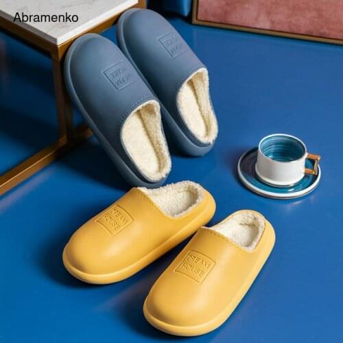 Women EVA Slippers Winter Warm Women Suede Plush House Slippers Indoor Outdoor Lovers Memory Foam Zapatillas Mujer