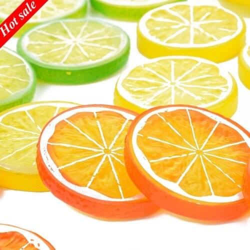 10pcs New Artificial Plastic Lemon Slices Lifelike Decorative Fake Fruit New Post Gifts Decorative For Party Kitchen