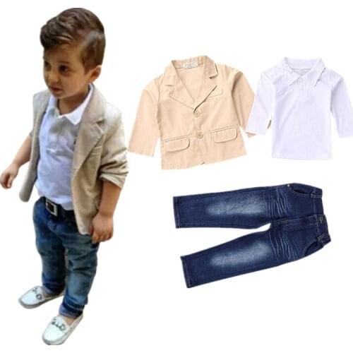 2020 New kids boys clothing sets coat jacket T-shirt pants 3 pcs fashion sports suit sets boys clothing sets 2 3 4 5 6 7 8 years