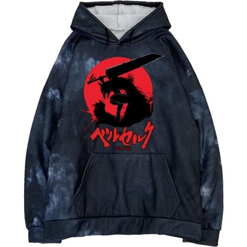 3D Hoodies Women/Men Fashion Long Sleeve Hooded Sweatshirt Cotton Men Hoodies Anime Berserk Hoodie Casual Fashion Tiedye Hoodie