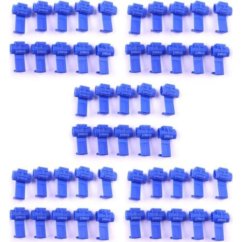 50Pcs Blue Electrical Cable Connectors Fast Quick Splice Lock Wire Terminals Crimp Scotchlocks Snap On Connector 18-14 AWG