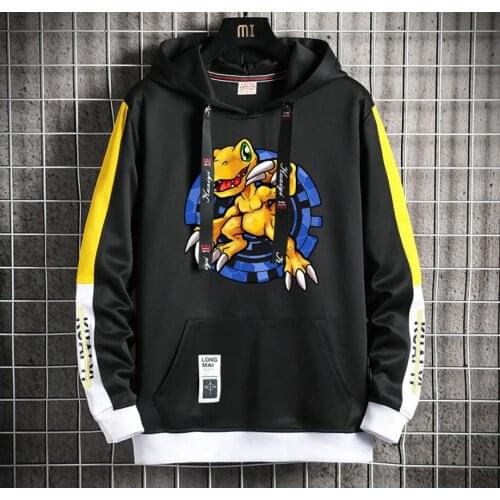 Anime Digimon Adventure Hoodie teenagers Popular Harajuku Hoodeds Pullover Streetwear Casual Fake Two-Piece jacket coat