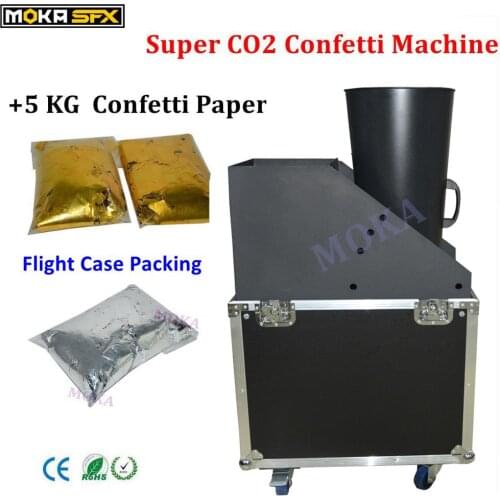 Big Cast aluminum Confetti Machine with 5kg confetti paper CO2 Confetti Cannon Machine Paper Wedding confetti shot 10-12m