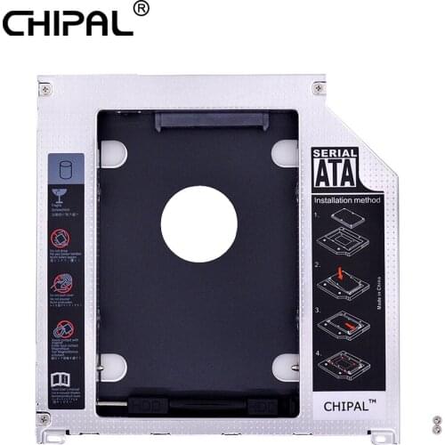 CHIPAL Second 2nd HDD Caddy 9.5mm SATA 3.0 for 2.5 '' SSD Hard Disk Drive Case Adapter for Macbook Pro Air SuperDrive Optibay