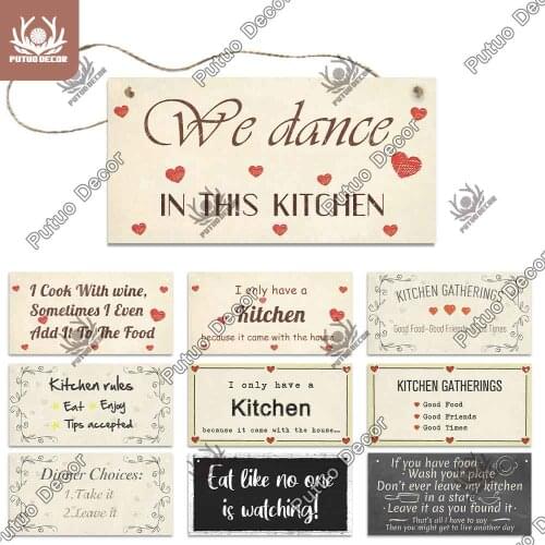 Putuo Decor Kitchen Sign Decorative Plaques Wood Signs Door Wooden Plaque In Gift Coffe Bar Cafe Kitchen Home Decoration