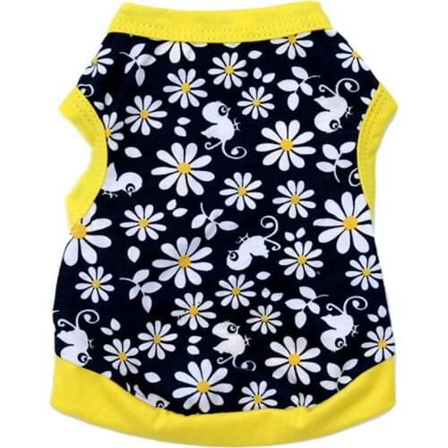 Cheap Clothes Dog T-Shirt Flowers Style Design Vest Hoodie For Small Dogs Cats Honden Shirte ropa para perro zwemvest hond E