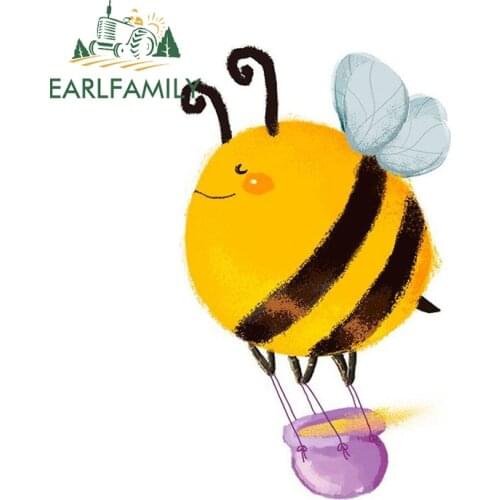 EARLFAMILY 13cm x 7.8cm for Lovely Little Bee Car Stickers Vinyl Simple Decals Creative Windows Trunk Decor Car Styling