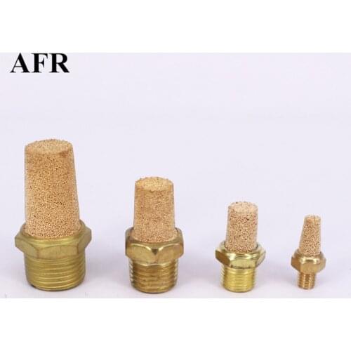 Magnet Solenoid Exhaust Muffler M5 1/8" 1/4" 3/8" 1/2" Brass Exhaust Muffler Pneumatic Silencers Fitting Noise BSLM5 01 02 03