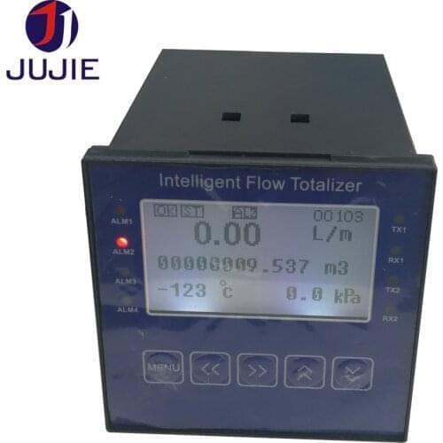 Intelligent flow totalizer for flow meter accept pulse 4-20mA 0-10mA 0-5V PT100 signal relay output RS485 96mm*96mm panel size