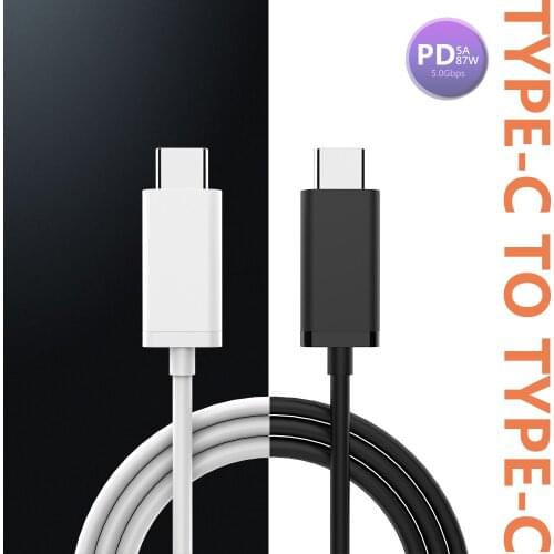 5A 87W PD Fast Charging Cable QC 4.0 USB C to USB C Cable for Macbook PRO Samsung S10 S9 Note 8 9 Huawei Matebook P30 Type c