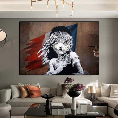 Street Abstract Little Girl Canvas Painting Black White Art Posters and Prints Wall Pictures Modern Living Room Home Decoration