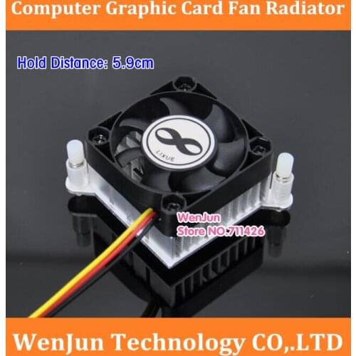 Best price DC 12V Graphics Card Cooling fan 59mm 5.9cm Hole Pitch Video Card radiator 3 wire 59mm hole distance heat sink fan