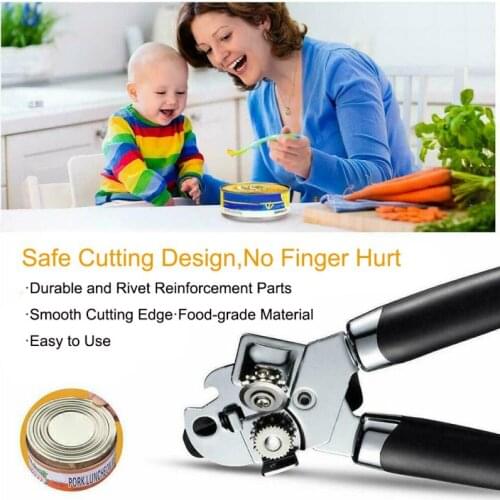 Stainless Steel Tin Can Opener Mulitfunctional Bottle Opener Heavy Duty 3-IN-1 Adjustable Can Opener Manual Opener Kitchen Tool