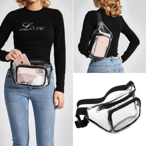 Unisex Men Women Fashion Hip Hop Dance Street Club Transparent PVC Waist Packs Jelly Belt Bag Pouch Travel Hip Bum Bag Purse