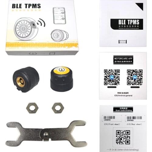 MOTO TPMS Top Quality TPMS Motorcycle Bluetooth Monitoring 2 External Sensors For IOS / Android In Stock