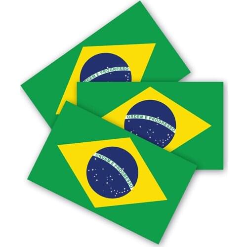 Brazil Flag Bumper Stickers 3 Packs Made of Durable Waterproof Materials,motorcycle Helmet Trunk Truck Vinyl Decals