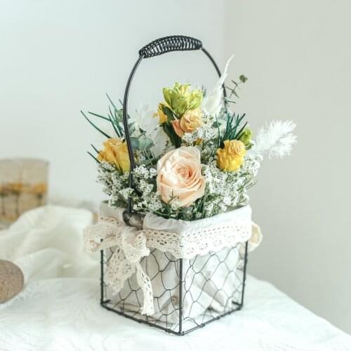 Natural Dried Flower Hydrangea Bouquet Vase Home Wedding Party Decor Festival Ceremony Mix Flores Preservadas Rose Eternelle