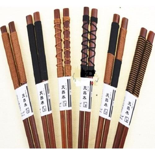 New 1 Pair Japanese-style natural handmade wood baby chopsticks Japan/China eating ware chop sticks with string round new sale
