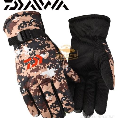 Daiwa Fishing Gloves Mens Winter Outdoor Riding Waterproof Gloves Riding Cold Gloves Winter DAIWA Fishing Gloves Ski Gloves