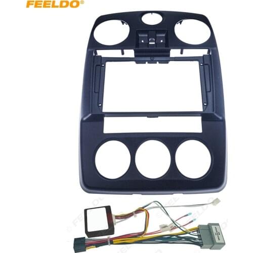 FEELDO Car Audio Fascia Frame Adapter For Chrysler-PT-Cruiser 05-10 9" Big Screen 2DIN Dash Fitting Panel Frame Kit and cable