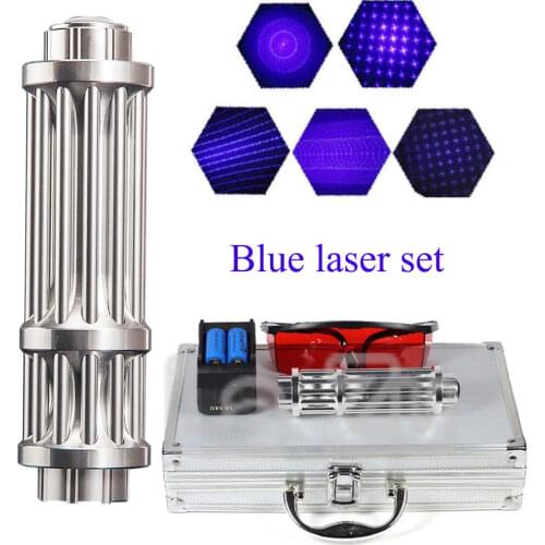 Most Powerful Burning Laser Torch 450nm 10000m Focusable Blue Laser Pointers Flashlight burn match candle lit cigarette