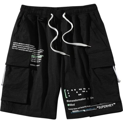 2021 Summer New Printed Tactical Cargo Shorts Men Black Jogger Military Cargo Shorts Mens Casual Loose Male Shorts Oversized