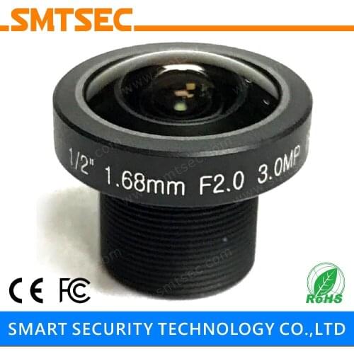 SL-RY168F20IR HD 3.0 MP Megapixels 1/2" M12X0.5 F2.0 1.68mm CCTV Fisheye Lens for CCTV Video Security Camera