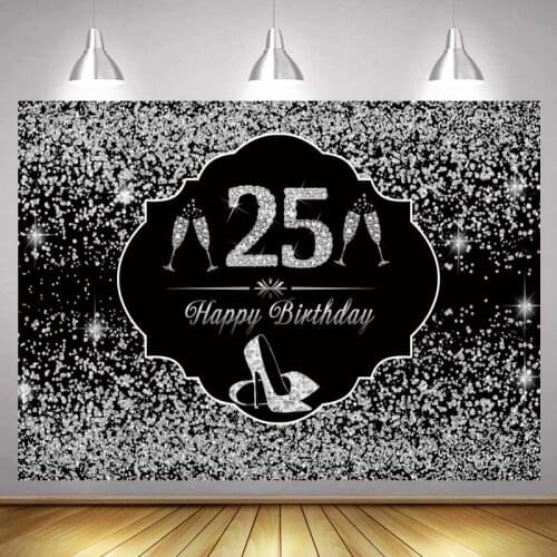 Light Bokeh Silver Glitter 40 50 60th Women Birthday Backdrops Dance Evening Party Decor For Wine Table Wall Poster Backgrounds