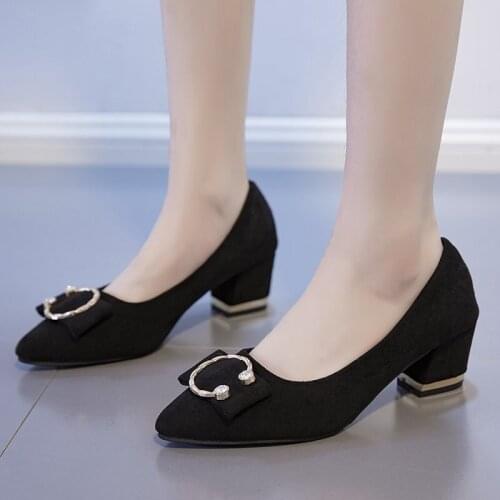 Sexy High Heels Women Pumps Pointe Shoes Spring Summer Women Square Heel Shoes Woman Shoes High Heel 5cm A649