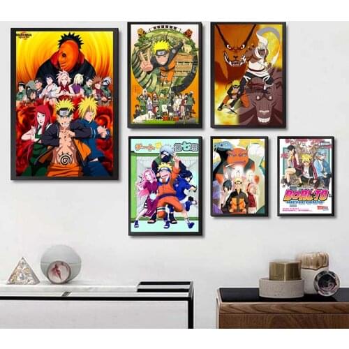 Uzumaki Uchiha Sasuke classic Comic Coated paper bar poster Retro Poster decorative painting A4 A3